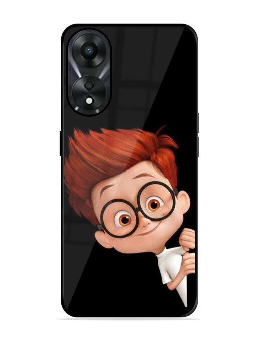 Smart Boy Cartoon Glossy Metal Phone Cover for Oppo A78 (5G)