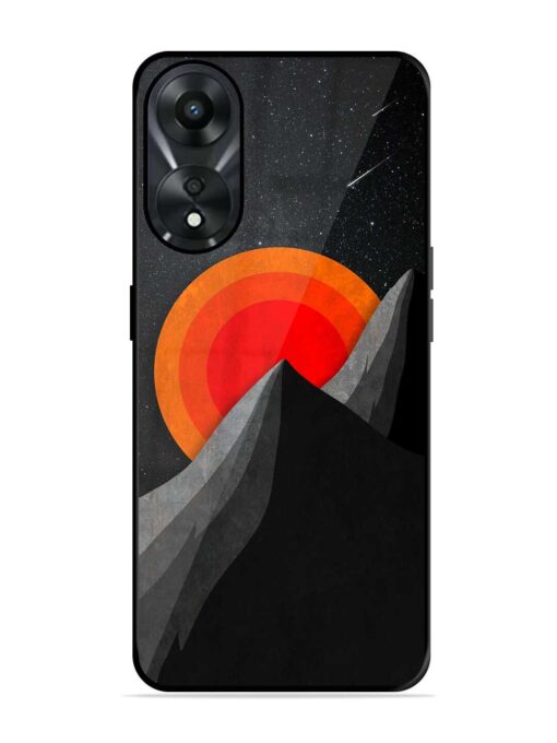 Black Mountain Glossy Metal Phone Cover for Oppo A78 (5G)