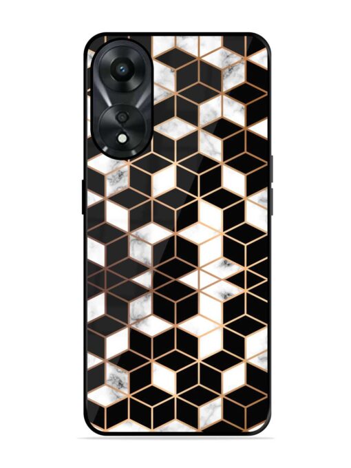 Vector Marble Texture Glossy Metal Phone Cover for Oppo A78 (5G)