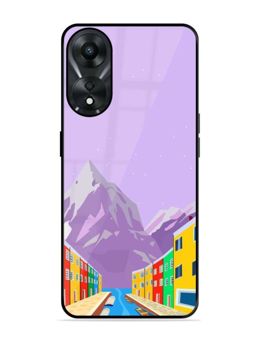 Venice City Illustration Glossy Metal Phone Cover for Oppo A78 (5G)