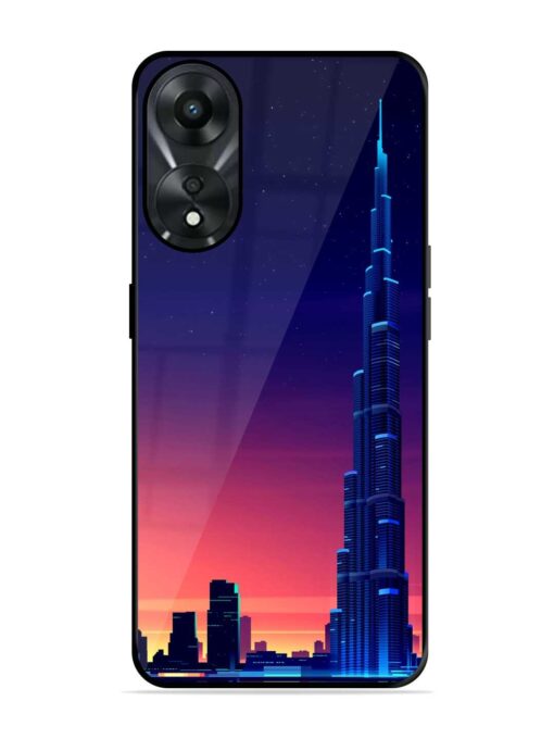 Burj Khalifa Abstract Glossy Metal Phone Cover for Oppo A78 (5G)