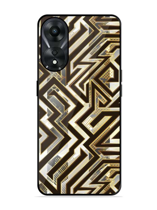 Technology Geometric Seamless Glossy Metal Phone Cover for Oppo A78 (5G)