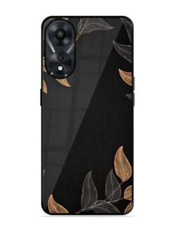 Foliage Art Glossy Metal Phone Cover for Oppo A78 (5G)