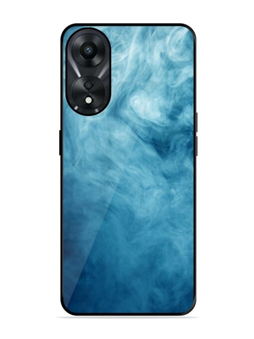 Blue Smoke Art Glossy Metal Phone Cover for Oppo A78 (5G)