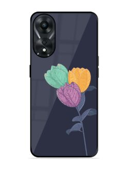 Flower Vector Glossy Metal Phone Cover for Oppo A78 (5G)