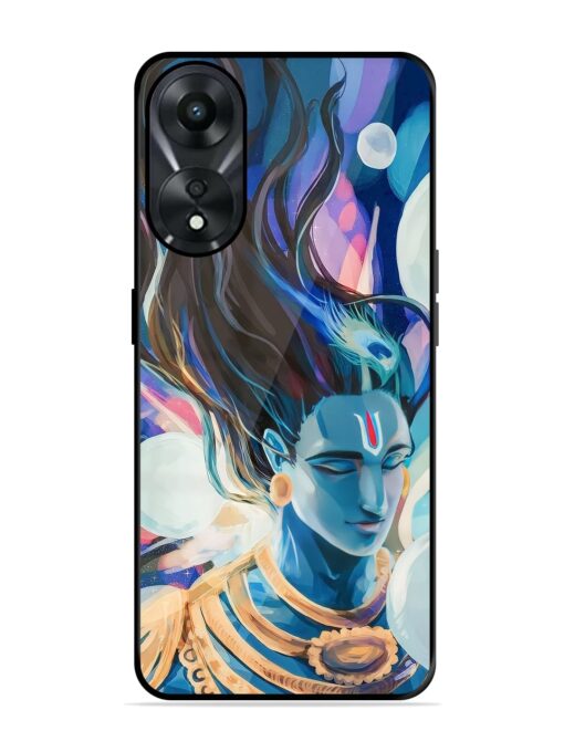 Bhagwan Sri Krishna Glossy Metal Phone Cover for Oppo A78 (5G)