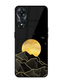 Golden Sunrise Glossy Metal Phone Cover for Oppo A78 (5G)