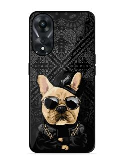Gangsta Cool Sunmetales Dog Glossy Metal Phone Cover for Oppo A78 (5G)