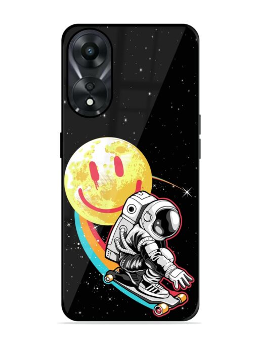 Astronaut Art Glossy Metal Phone Cover for Oppo A78 (5G)