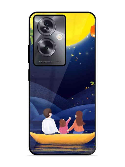 Happy Family And Beautiful View Glossy Metal Phone Cover for Oppo A79 (5G) Zapvi