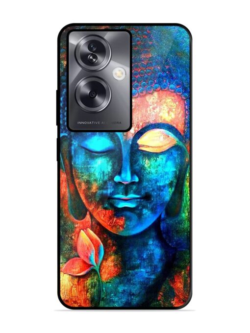 Buddha Painting Glossy Metal Phone Cover for Oppo A79 (5G)