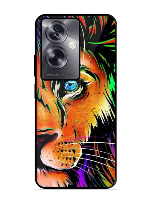 Colorful Lion Design Glossy Metal TPU Phone Cover for Oppo A79 (5G)