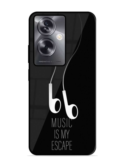 Music Is My Escape Glossy Metal Phone Cover for Oppo A79 (5G)