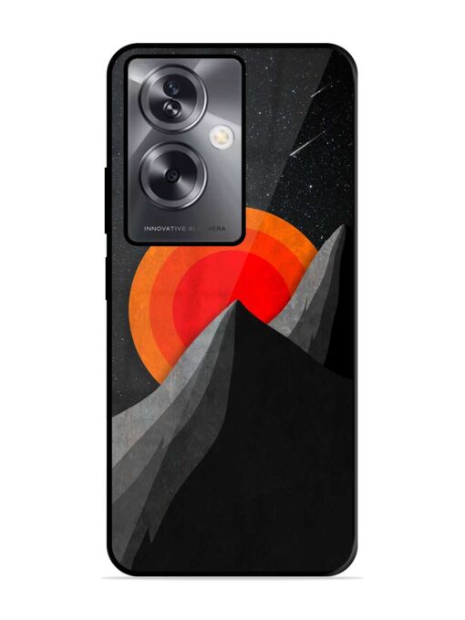 Black Mountain Glossy Metal Phone Cover for Oppo A79 (5G)