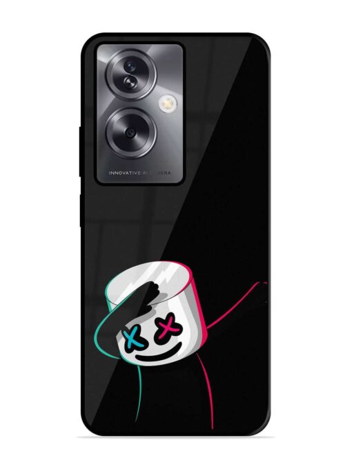 Black Marshmallow Glossy Metal Phone Cover for Oppo A79 (5G) Zapvi