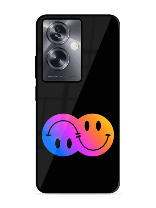 Gradient Smile Art Glossy Metal TPU Phone Cover for Oppo A79 (5G)