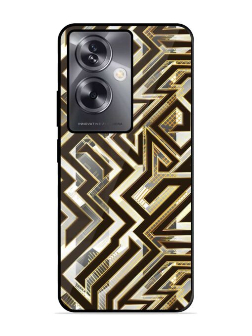 Technology Geometric Seamless Glossy Metal Phone Cover for Oppo A79 (5G)