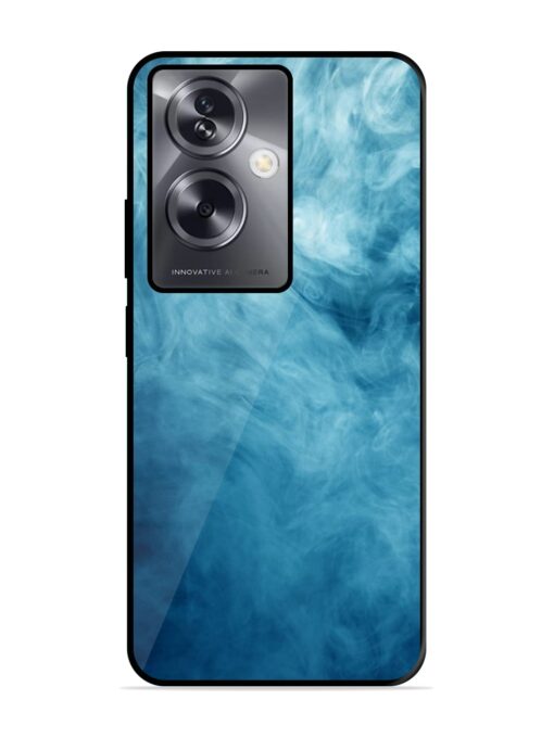 Blue Smoke Art Glossy Metal Phone Cover for Oppo A79 (5G)