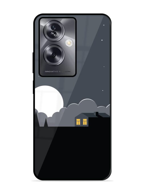 Full Moon Vector Art Glossy Metal Phone Cover for Oppo A79 (5G)