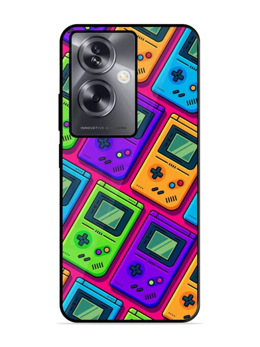 Game Seamless Pattern Glossy Metal Phone Cover for Oppo A79 (5G)