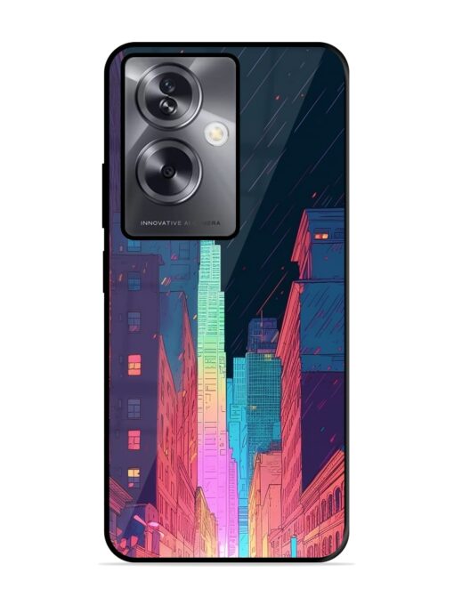 Minimal City Art Glossy Metal Phone Cover for Oppo A79 (5G)