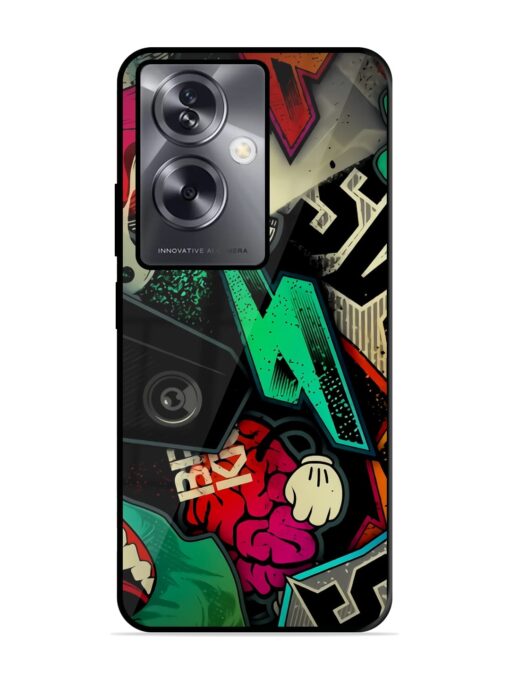 Graffiti Art Glossy Metal Phone Cover for Oppo A79 (5G)