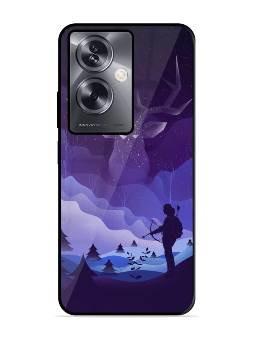 Deer Forest River Glossy Metal Phone Cover for Oppo A79 (5G)