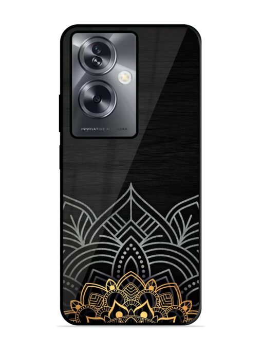 Decorative Golden Pattern Glossy Metal Phone Cover for Oppo A79 (5G)