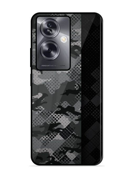 Dark Camouflage Glossy Metal Phone Cover for Oppo A79 (5G)