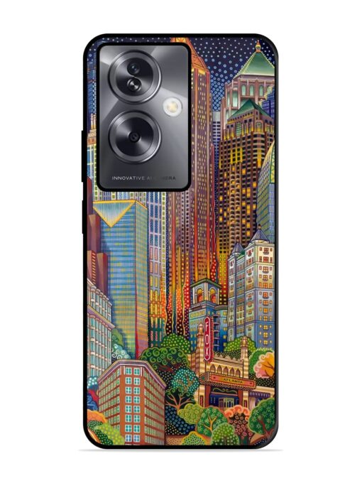 Cityscapes Art Glossy Metal Phone Cover for Oppo A79 (5G)