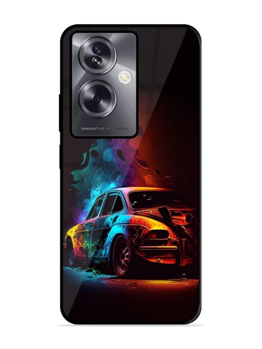 High Classic Car Art Glossy Metal Phone Cover for Oppo A79 (5G)