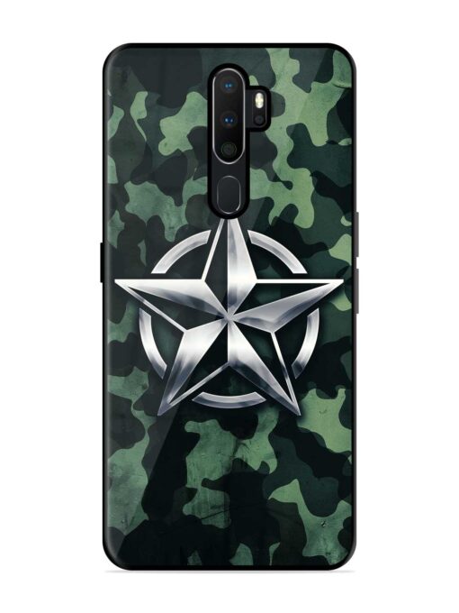 Indian Army Star Design Glossy Metal Phone Cover for Oppo A9 Zapvi