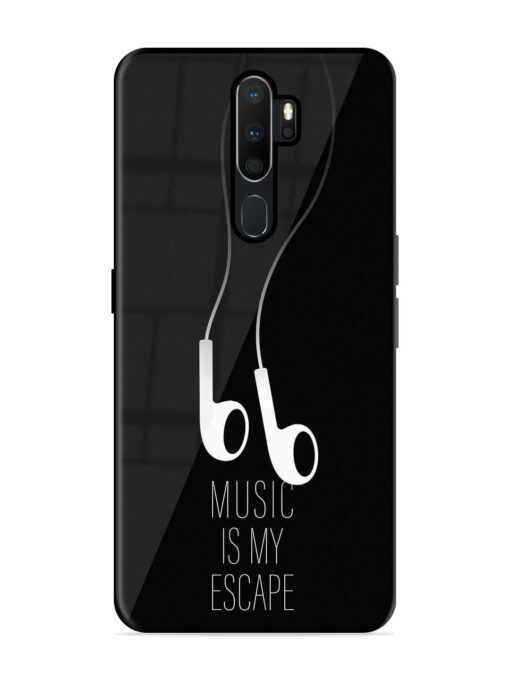 Music Is My Escape Glossy Metal Phone Cover for Oppo A9 Zapvi