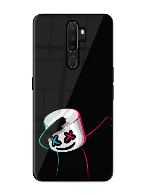 Black Marshmallow Glossy Metal Phone Cover for Oppo A9 Zapvi