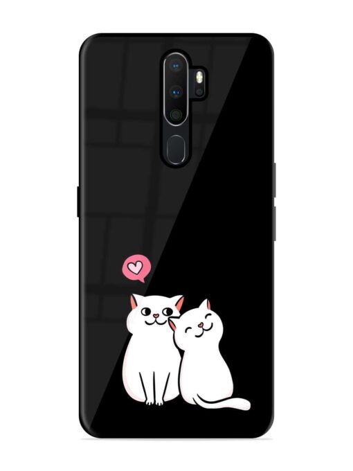 Cat Love Glossy Metal Phone Cover for Oppo A9 Zapvi