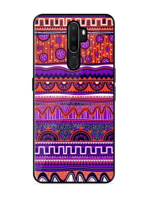 Ethnic Seamless Pattern Glossy Metal TPU Phone Cover for Oppo A9