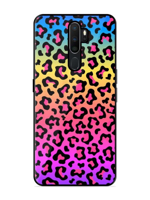 Neon Rainbow Colored Glossy Metal Phone Cover for Oppo A9