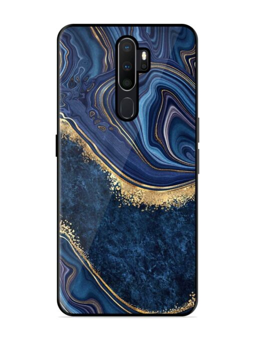 Abstract Background Blue Glossy Metal TPU Phone Cover for Oppo A9 Zapvi