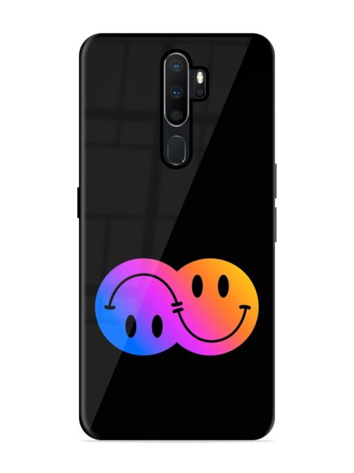 Gradient Smile Art Glossy Metal TPU Phone Cover for Oppo A9 Zapvi