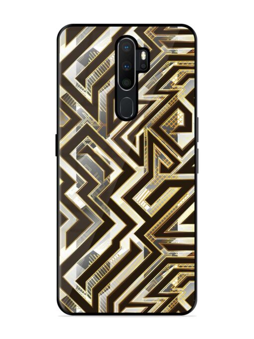 Technology Geometric Seamless Glossy Metal Phone Cover for Oppo A9 Zapvi