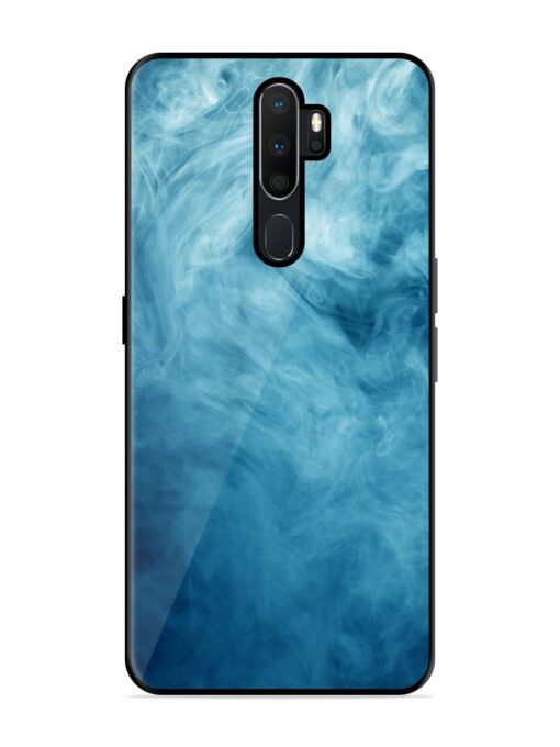 Blue Smoke Art Glossy Metal Phone Cover for Oppo A9 Zapvi