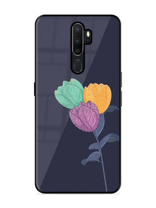 Flower Vector Glossy Metal Phone Cover for Oppo A9