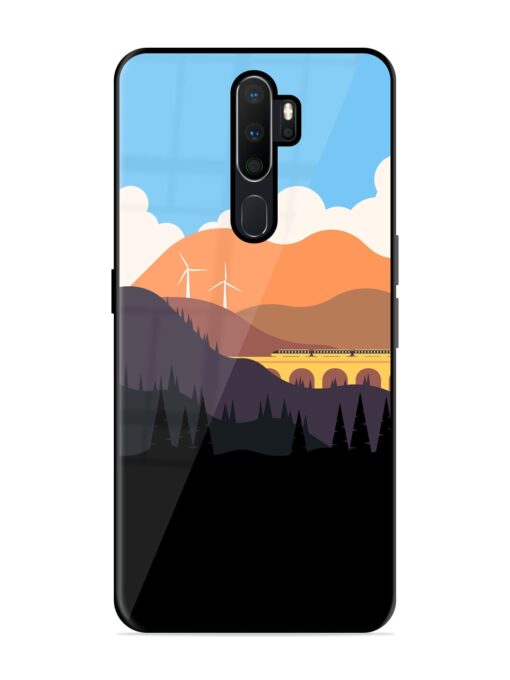 Minimal Mountain Vector Glossy Metal Phone Cover for Oppo A9