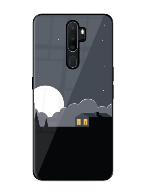 Full Moon Vector Art Glossy Metal Phone Cover for Oppo A9