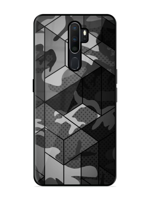 Hexagonal Pattern Glossy Metal Phone Cover for Oppo A9