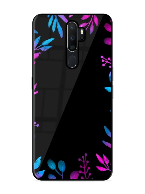 Flower Pattern Watercolor Glossy Metal Phone Cover for Oppo A9 Zapvi