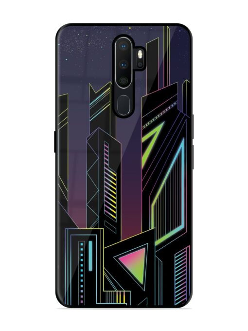 Neon Dreamscape Glossy Metal Phone Cover for Oppo A9 Zapvi