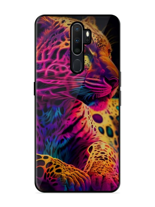 Leopard Art Glossy Metal Phone Cover for Oppo A9