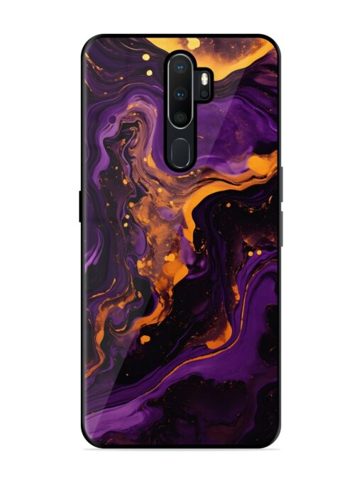 Painting Of A Purple Glossy Metal Phone Cover for Oppo A9