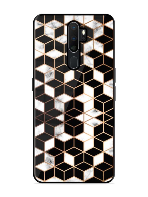 Vector Marble Texture Glossy Metal Phone Cover for Oppo A9 (2020) Zapvi